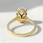 3 Carat Oval F Color VS+ Clarity 14K Solid Gold IGI Certified Lab Grown Diamond Solitaire Engagement Ring