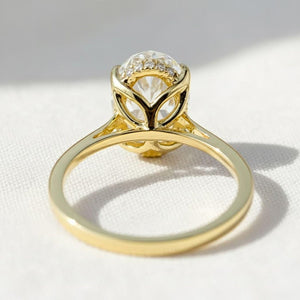 14K Gold Oval Lab Diamond Engagement Ring