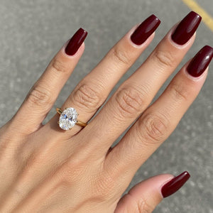 14K Gold Oval Lab Diamond Engagement Ring