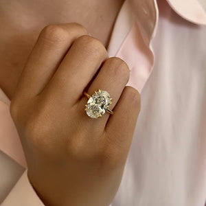 14K Gold Oval Lab Diamond Engagement Ring