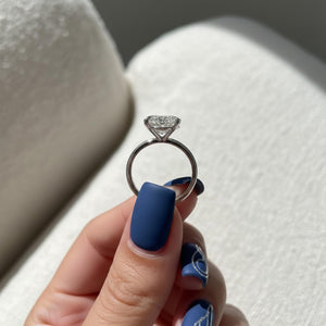4 Ct Elongated Pear Lab Diamond Solitaire Engagement Ring