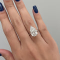 3.00 Carat Pear Cut Lab Grown Diamond Ring, CVD Diamond Solitaire Ring For Wedding Gift, 14K Yellow Gold Anniversary Ring For Her