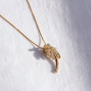 Diamond Palm Tree Pendant Necklace