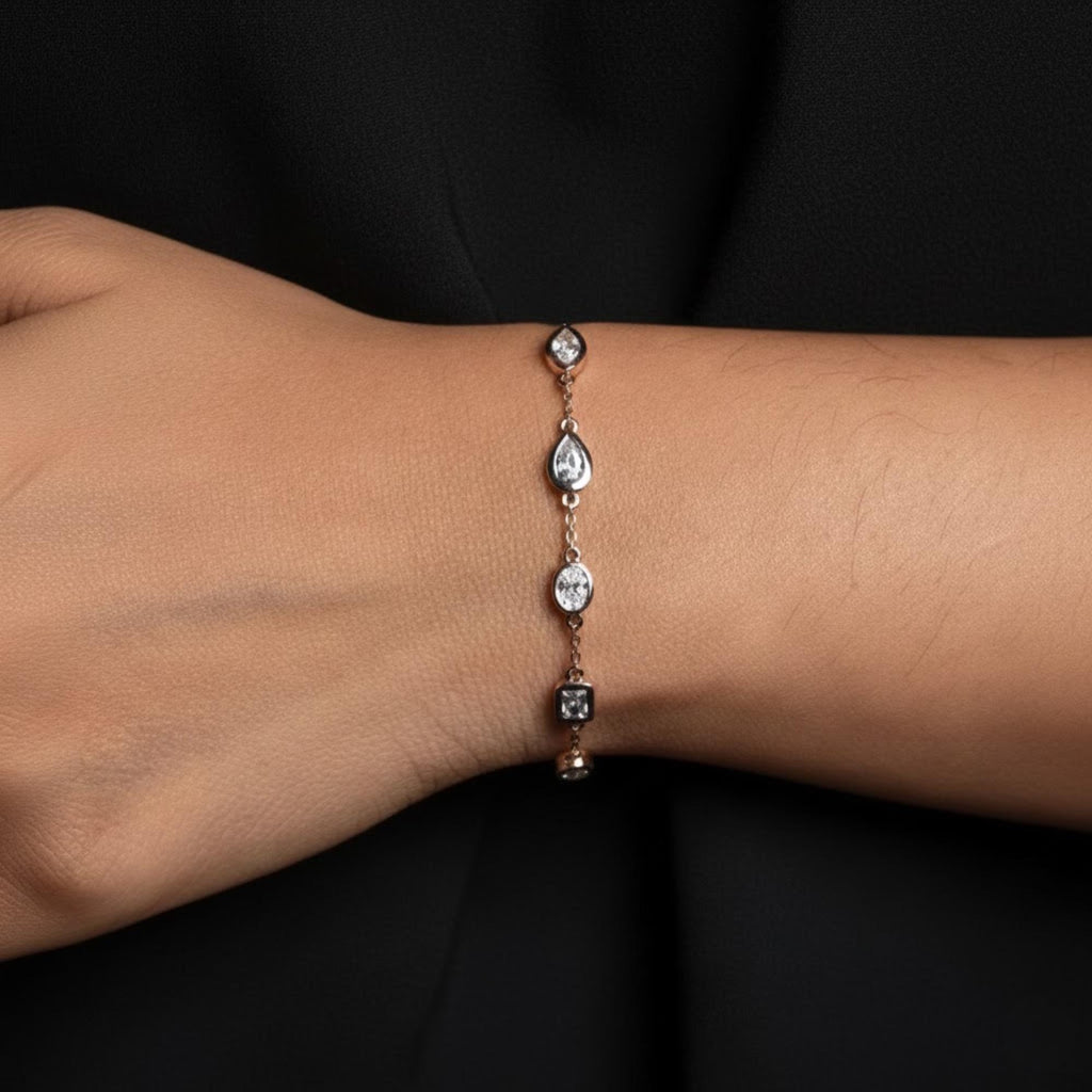 1.00Ct Mix Cut Lab Grown Diamond Bracelet,Diamond Tennis Bracelet For Women,Lab Made Diamond Bracelet,Gift for Mother/Wife,Birthday Gifts