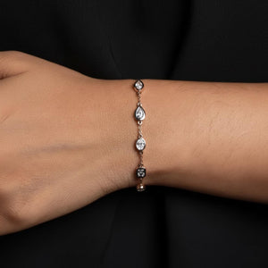 1.00 Ct Mix Cut Lab Diamond Tennis Bracelet for Women