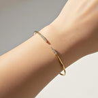 Gold Bangle Bracelet for Women, Round Cut Diamond Bracelet Bangle, Gold Open Bracelet, Diamond Bangle Bracelet, Gift For Her