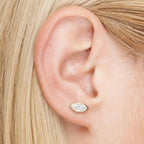 14K Solid Gold Marquise Lab Grown Diamond Stud Earring (0.50ct)