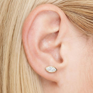 14K Solid Gold Marquise Lab Grown Diamond Stud Earring (0.50ct)