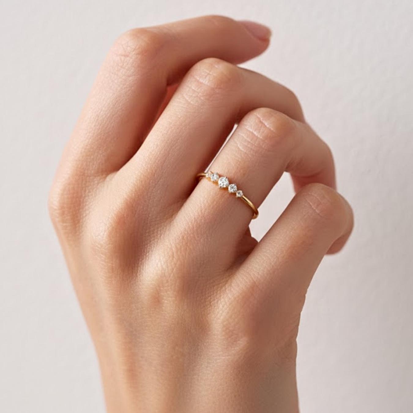 Lab Grown Diamond Wedding Band | 14K Solid Gold Stacking Ring