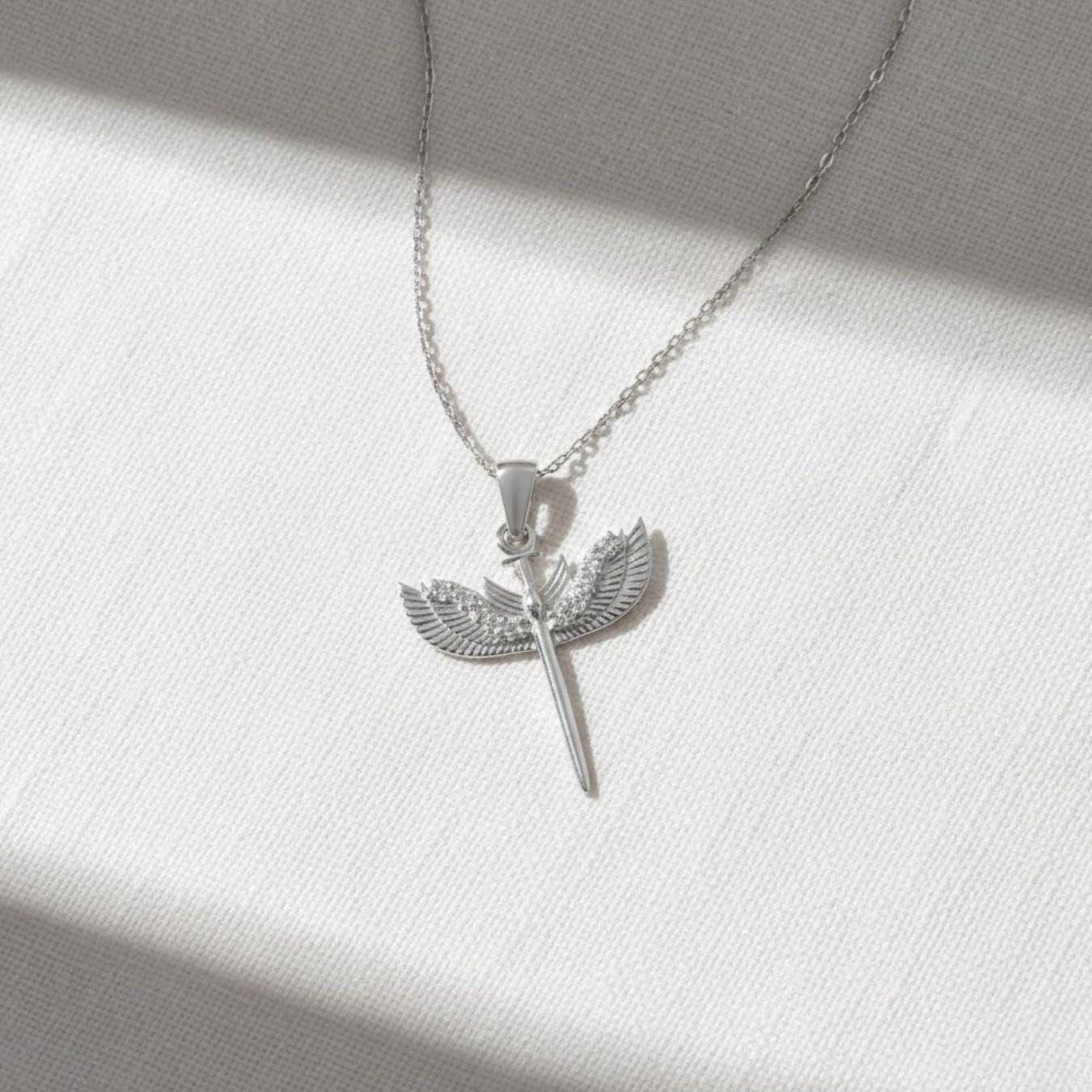 St. Michael Diamond Necklace, Solid 14K Gold