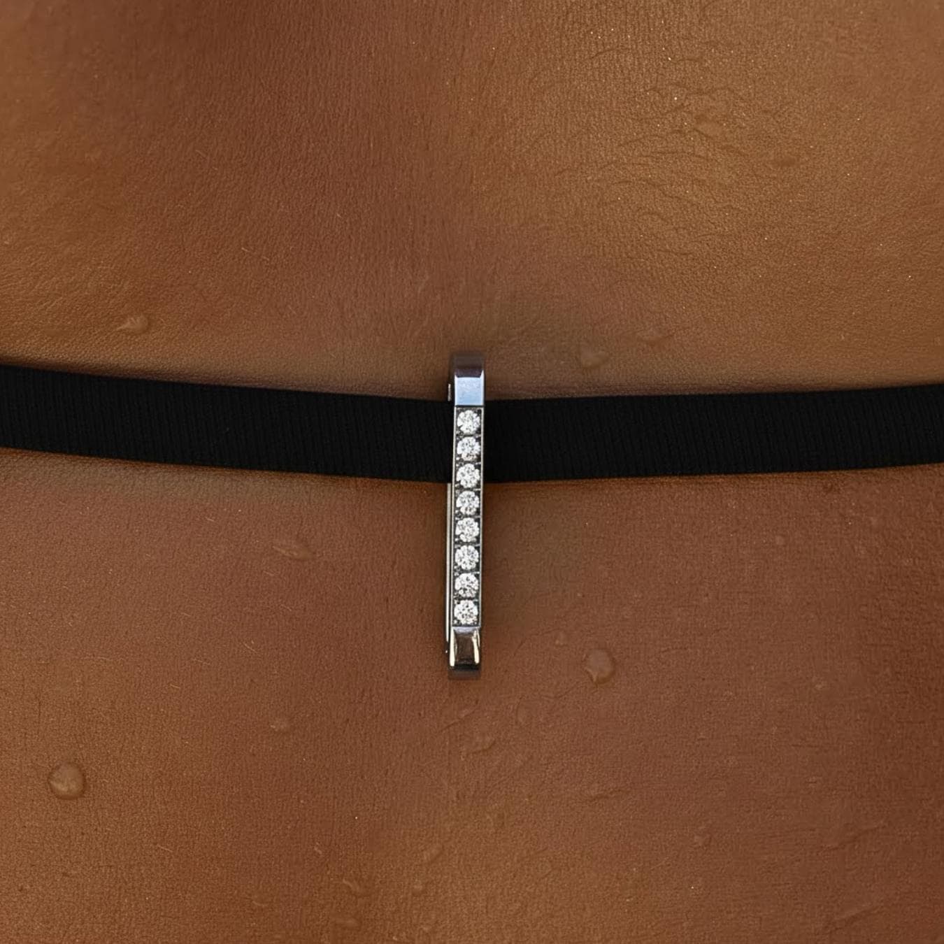 Round Diamond Charm Connector, Silver Screw Clasp