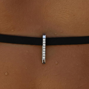 Round Diamond Charm Connector, Silver Screw Clasp