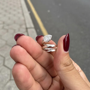 Unique Snake Design Engagement Ring For Her in 925 Silver
