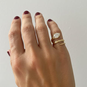Unique Snake Design Lab Diamond Engagement Ring
