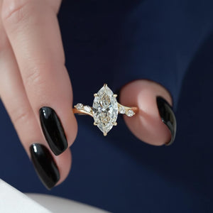 Lab Grown Marquise Diamond Engagement Ring