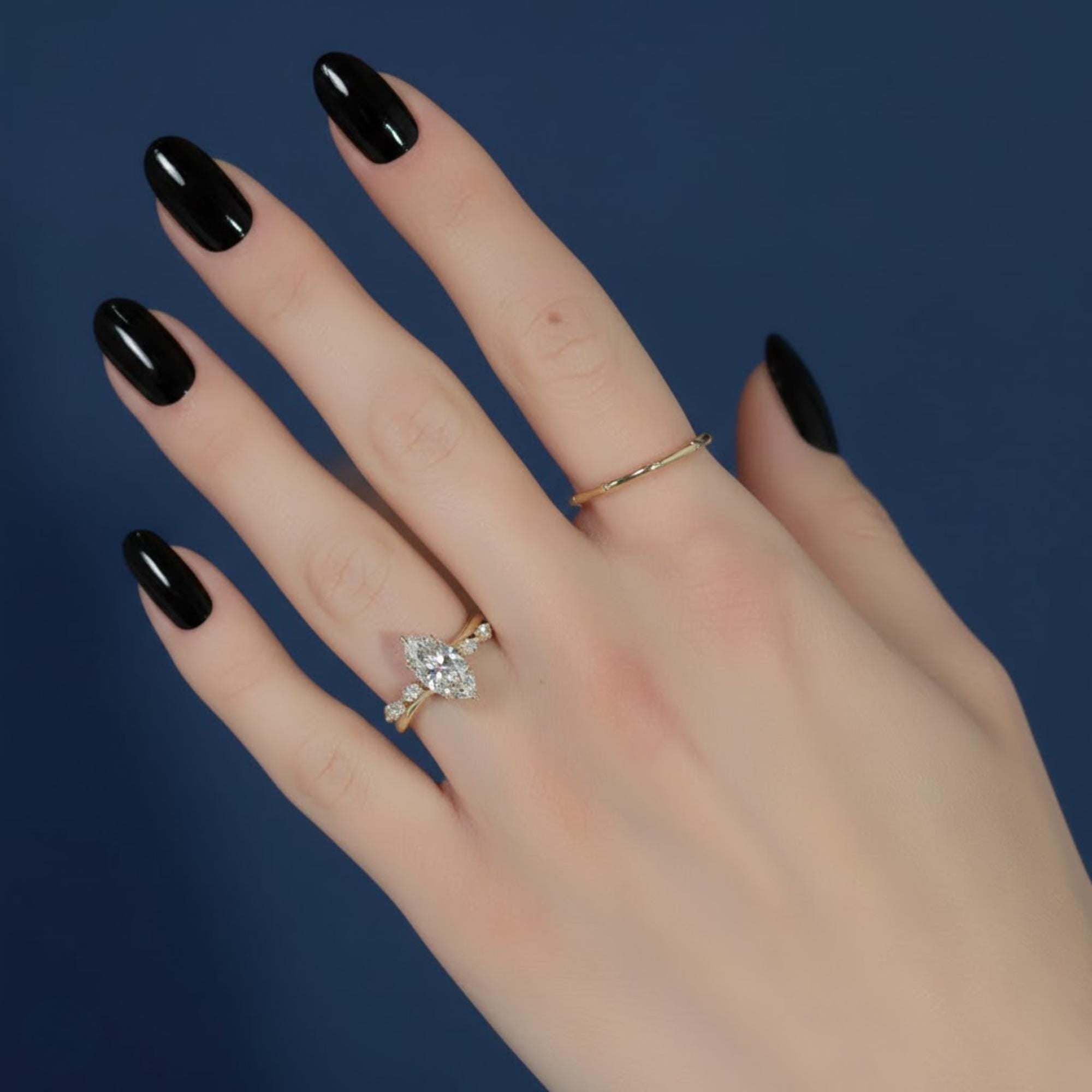 Lab Grown Marquise Diamond Engagement Ring