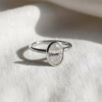 2 CT Oval Bezel Lab Grown Diamond Ring , Oval Lab Diamond Engagement Ring , Bezel Setting Engagement Ring , Vintage Inspired Diamond Ring