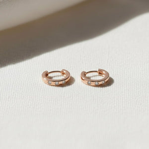 14K Gold Lab Grown Diamond Cartilage Hoop Earrings Helix Huggies