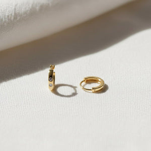 14K Gold Lab Grown Diamond Cartilage Hoop Earrings Helix Huggies