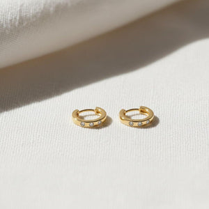14K Gold Lab Grown Diamond Cartilage Hoop Earrings Helix Huggies