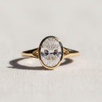Certified 2.00 CT Lab Grown Diamond Ring, Oval Lab Diamond Engagement Ring , Lab Oval, Solid 14K Yellow Gold Oval Ring