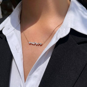 14K Gold Multi Shape Diamond Pendant Necklace