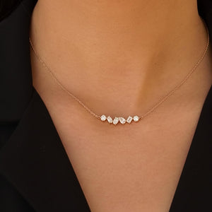 14K Gold Multi Shape Diamond Pendant Necklace