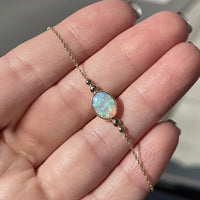 Minimalist Opal Bracelet with Diamond Accents Bracelet