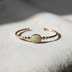 1.00 Ct Opal Diamond Bangle, 14K Gold Lab Grown Diamond Bangle, Open Cuff Bangle