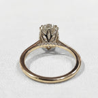 2 Carat Oval Diamond Solitaire Engagement Ring, Lab Diamond Hidden Halo Engagement Ring, Lab Created Diamond Ring, 14k Yellow Gold