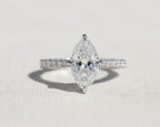 Marquise Diamond Engagement Ring Genuine Lab Grown Diamond Anniversary Ring Unique Proposal Ring for Her Claw Prong Setting Ring Gift