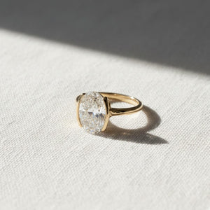 Oval Lab Diamond Cathedral Engagement Ring