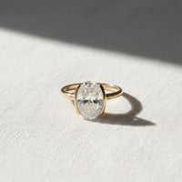 Oval Lab Diamond Cathedral Engagement Ring