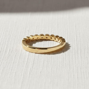 14K Gold Round Lab Diamond Wedding Band