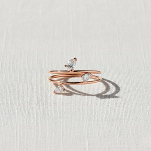 Pear Three Diamond Engagement Ring Lab Created Diamond Gift for Wife