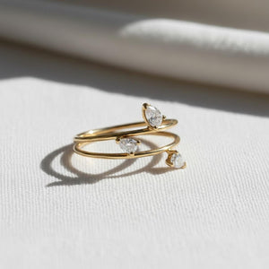 Pear Three Diamond Engagement Ring Lab Created Diamond Gift for Wife