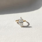 Marquise Diamond Engagement Ring Lab Grown Diamond Anniversary Ring Unique Proposal Ring for Her Six Claw Prong  Setting Ring Gifts