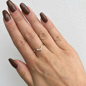 Curved Contour Lab Diamond Wedding Band, 14K Gold
