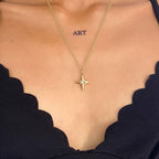 Solid Gold Diamond North Star Pendant Necklace (10K, 14K, 18K)
