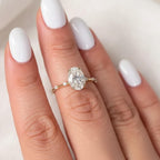 2 Carat Oval Lab Grown F VS1 Diamond Ring / 2 CT Oval Diamond Thin Engagement Ring / Dainty Ring / 14k Gold Elongated Oval Diamond Ring