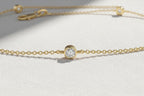 Diamond Solitaire Bracelet / Round Brilliant Cut Bezel Set Diamond Bracelet / 14k Gold Diamond by the Yard Bracelet / Gift for Her