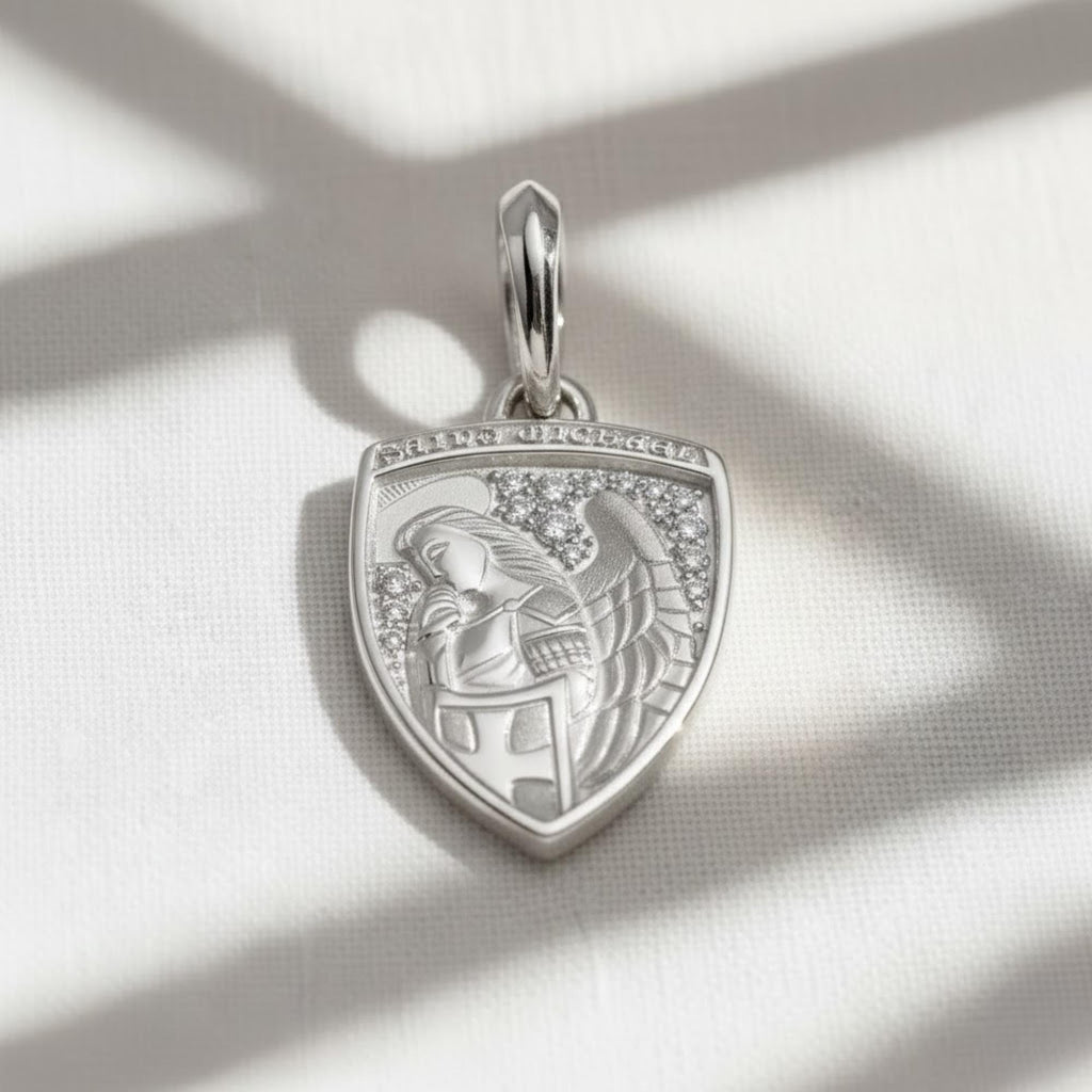 St Michael Pendant, Archangel Michael Necklace 925 Sterling Silver for Protection Strength, Religious Jewelry Gift for Men & Women