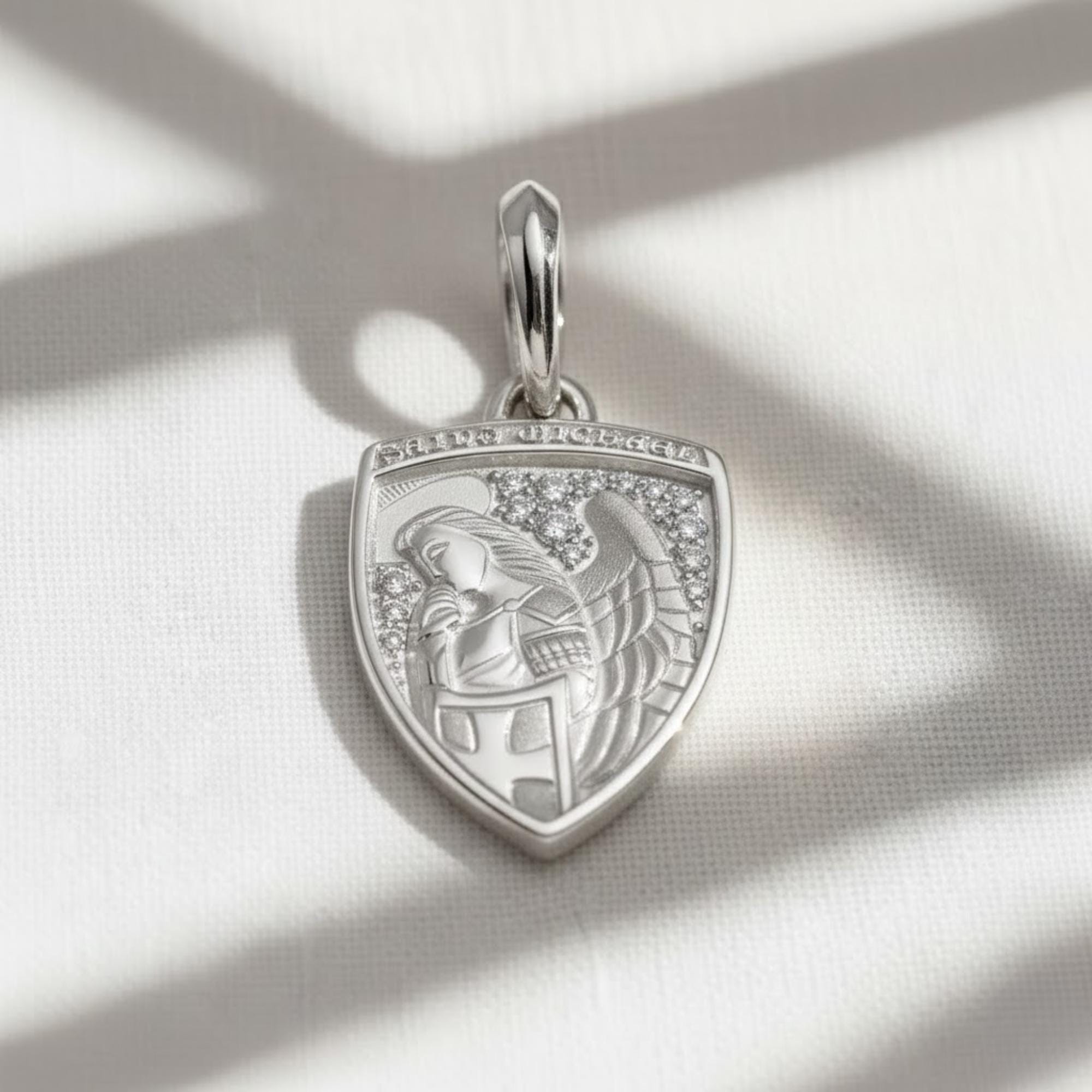 St. Michael Archangel Pendant Necklace, 925 Sterling Silver