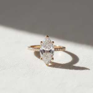 2.5ct Marquise Lab Diamond Engagement Ring Hidden Halo IGI Certified