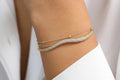 Statement Diamond Bangle Bracelet, Silver Triple Row 2.00 ctw Diamond Bangle Bracelet, Round Diamond Bangle Bracelet, Stackable Bracelet