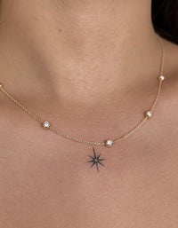 Diamond Choker Necklace with Bezel Diamonds