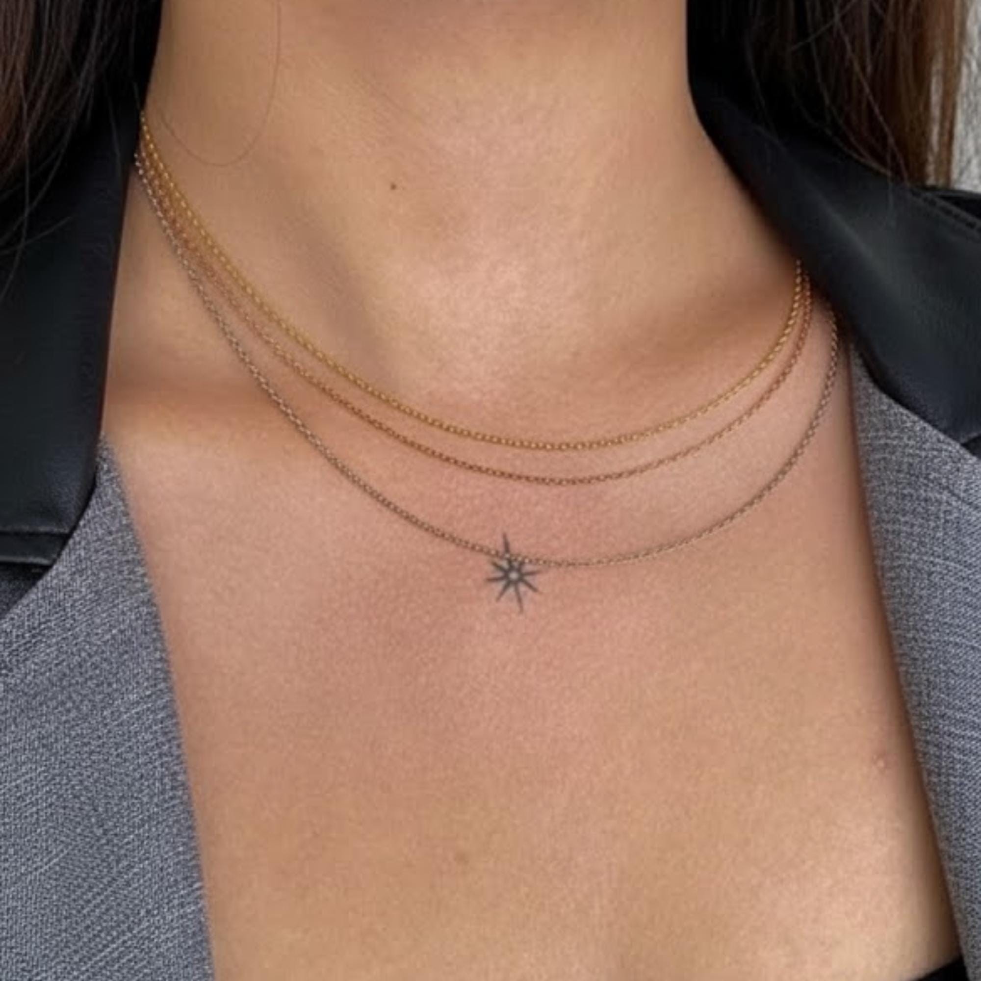 14K Solid Gold Dainty Layering Chain Necklace