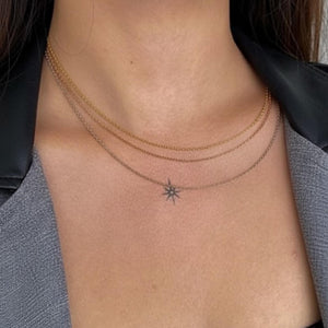 14K Solid Gold Dainty Layering Chain Necklace