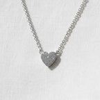 14k Gold Mini Heart Diamond Necklace, 14k Tiny Heart Shaped Diamond Necklace, Birthday Gift For Her, Dainty Love Necklace, Graduation Gift