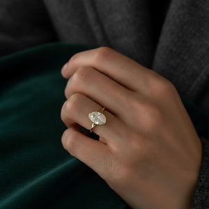 Oval Lab Diamond Bezel Solitaire Ring